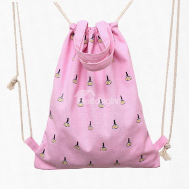 Drawstring Bag Fashion Simple Pineapple Portable Backpack