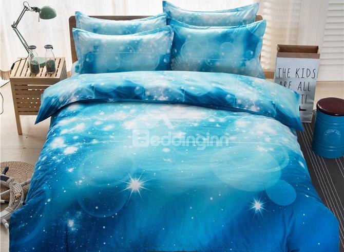 Dreamy Galaxy Print Blue 4-piece Duvet Cover Sets