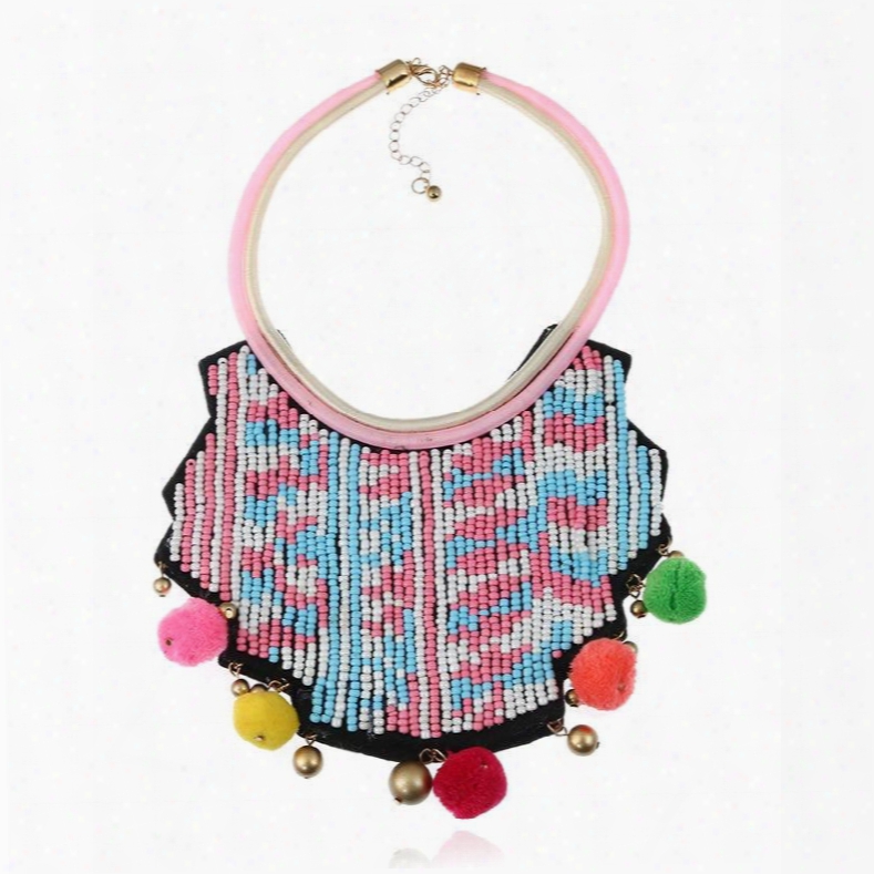Exaggerated Colorful Tassel Necklace For Women And Girls
