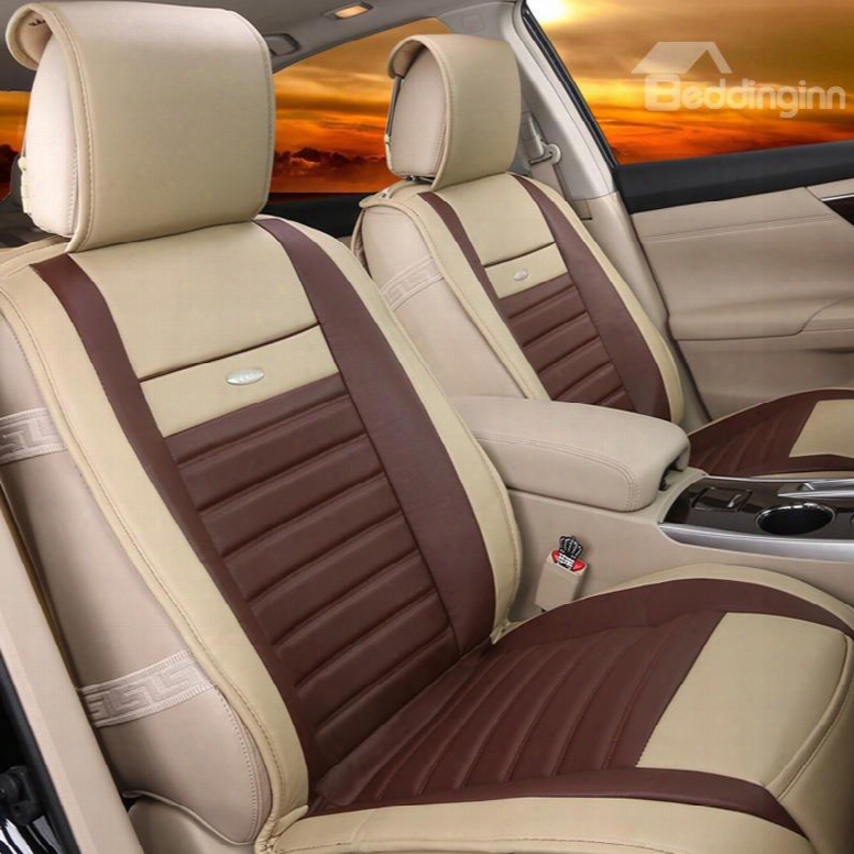 Lines Simple Fast Heat Dissipation Genuine Leather Car Seat Cover