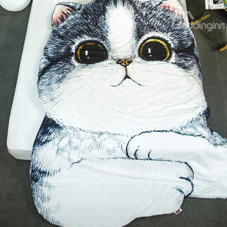 Lovely Cat Shaped Design Soft Lighttweight Polyester Summer Quilt