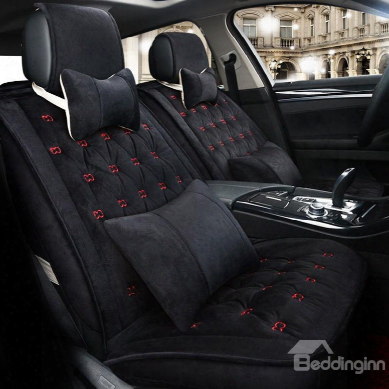 Luxury Unique Design Pure Color Business Style Velvet Plush Material Universal Car Seat Cover