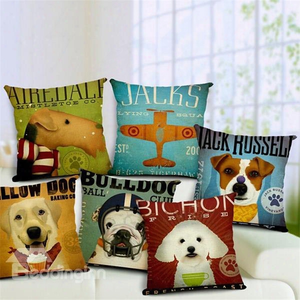Marvelous Animal And Letters Print Throw Pillow Case