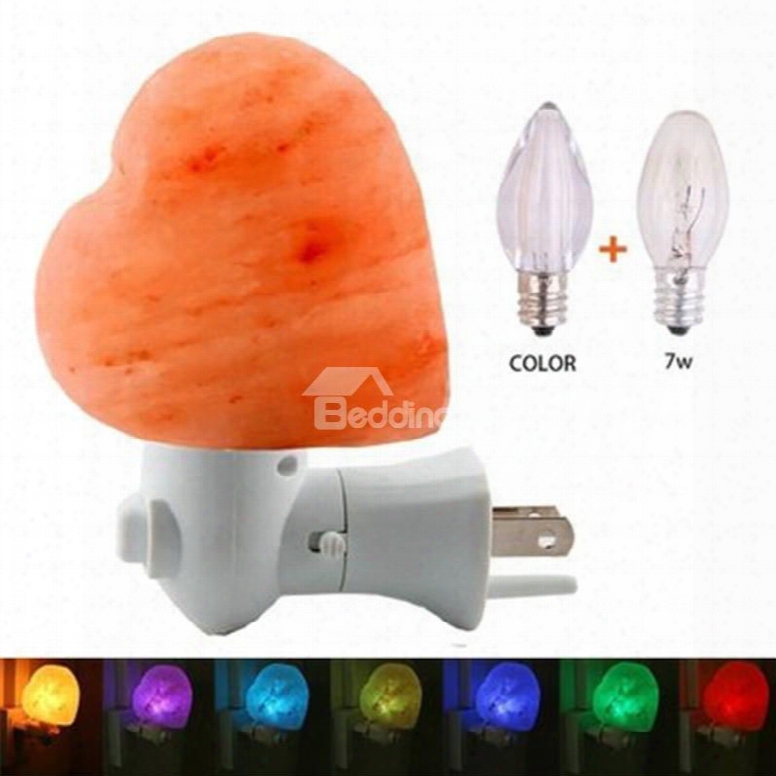 Modern And Creative Colorful Heart-shaped Himalayan Ionic Crystal Salt Lamp