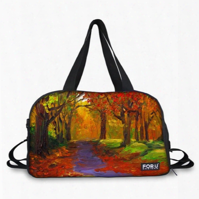 Oil Painting Style Scenery Pattern 3d Painted Travel Bag