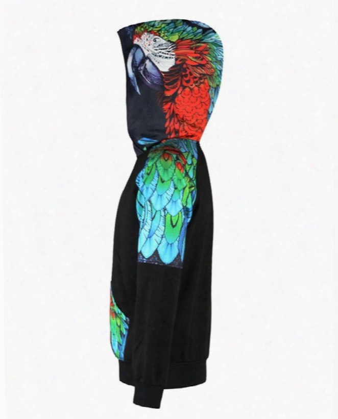 Peacock Color Long Sleeve 3d Pattern Men's Hoodie