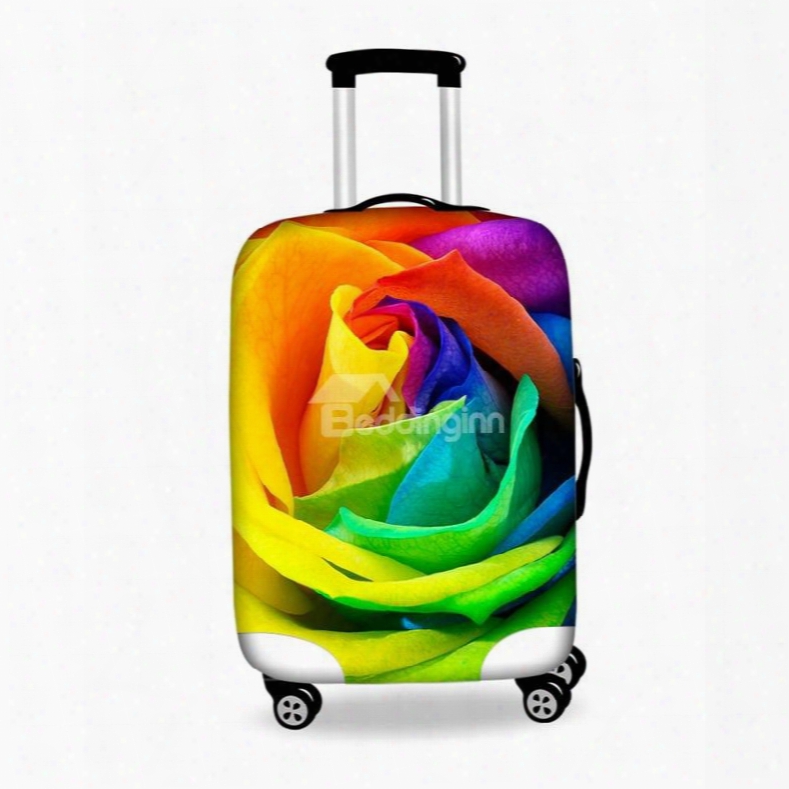 Pretty Multicolor Rose Pattern 3d Painted Luggage Cover