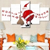 Christmas Father Printed Hanging 5-Piece Canvas Eco-friendly and Waterproof Non-framed Prints