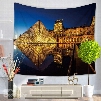 French Louvre Museum Night Scene Decorative Hanging Wall Tapestry