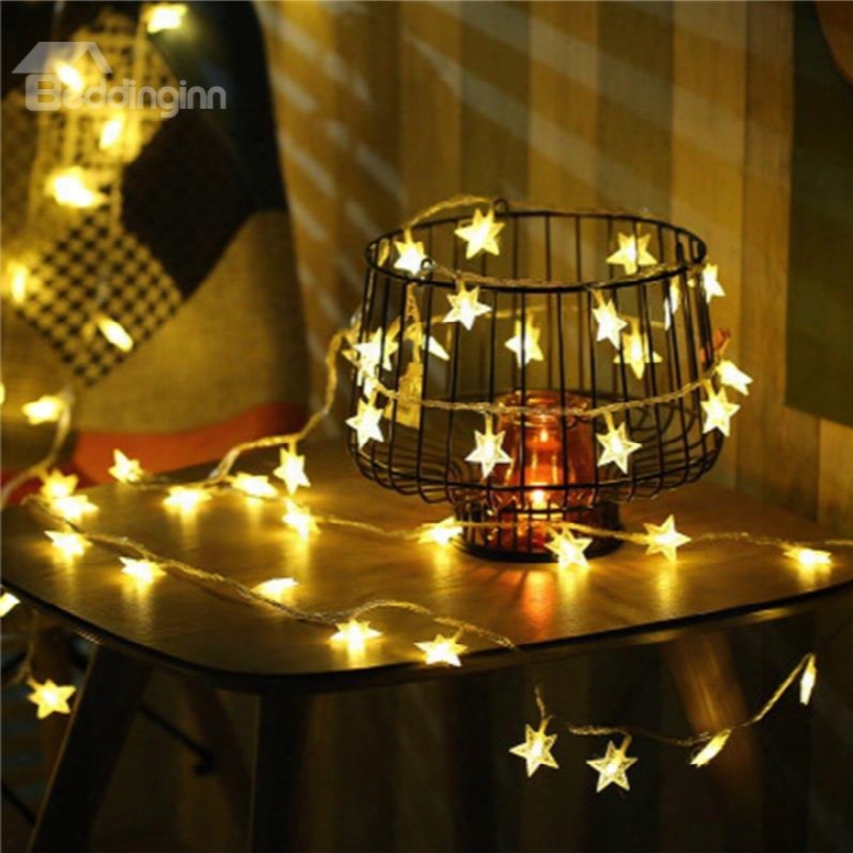 Romantic And Pretty Solid Or Colorful Stars Festival Room Door And Tree Led Strings