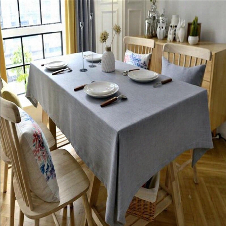 Simple Andd Fashion Solid Smokey Gray Home And Restaurant Table Cover Cloth