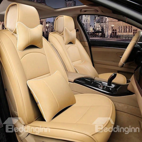 Simple Business Style Streamlined Curves Design Leather Custom Fit Car Seat Covers