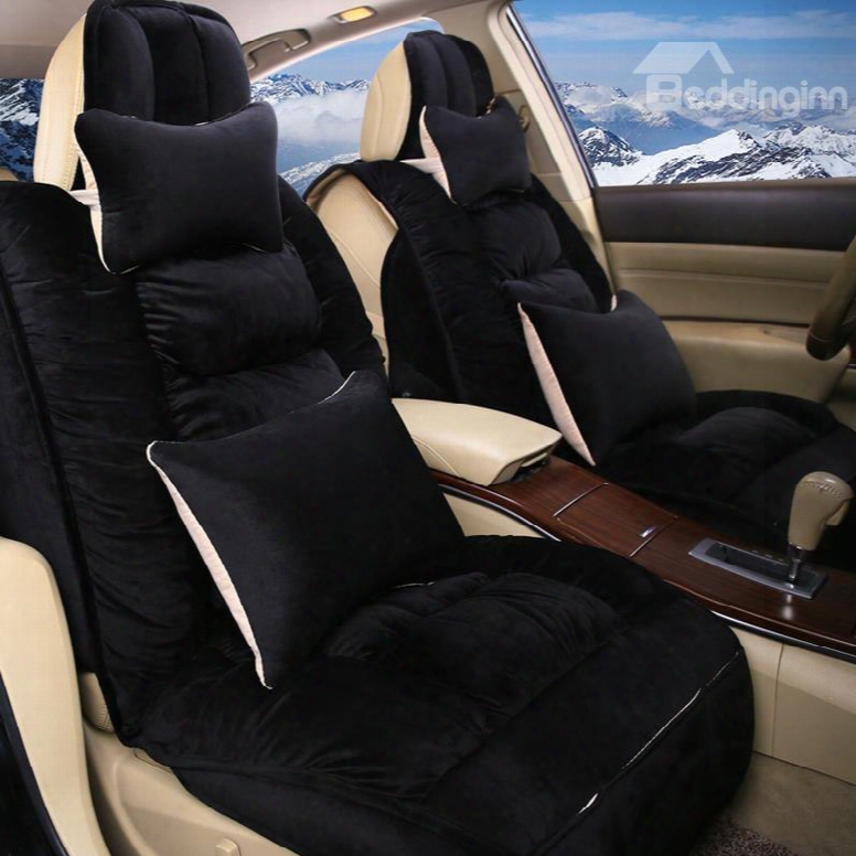 Solid Color Luxury Feather Down Universal Car Seat Covers