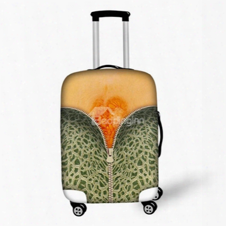 Special Hami Melon Pattern 3d Painted Luggage Cover