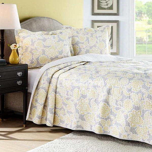 Splendid Yellow Floral 3-piece Cotton Bed In A Bag
