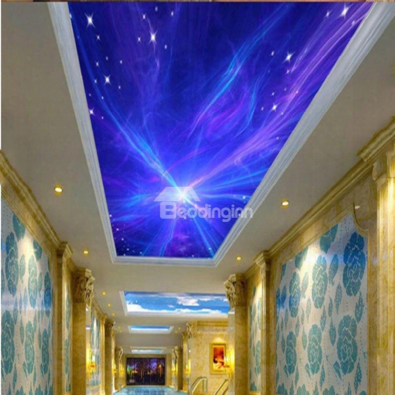 3d Blue Galaxy Pattern Waterproof Durable And Eco-friendly Ceiling Murals