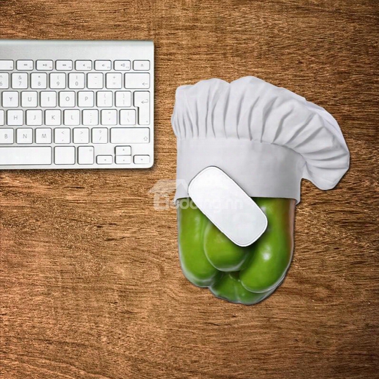 3d Chef Green Pepper Pattern Removable Mouse Pad Desk Stickers