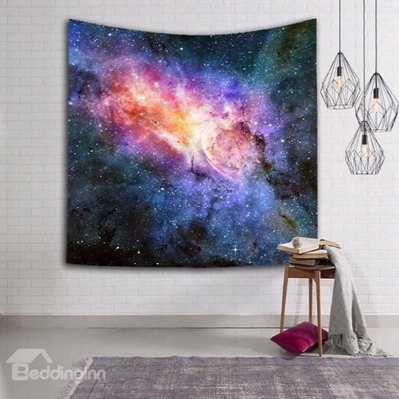 3d Colorful Clouds And Black Galaxy Space Hanging Wall Tapestries