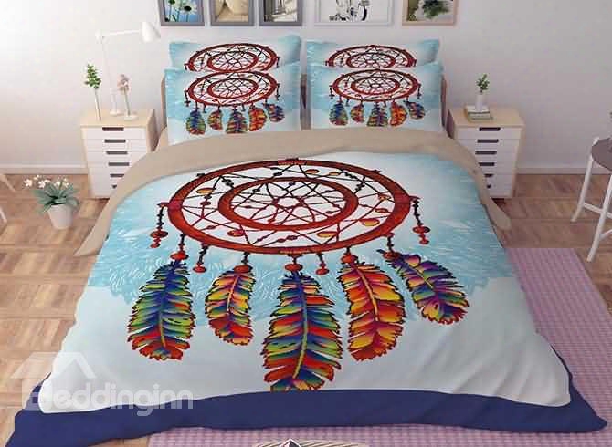 3d Colorful Dream Catcher Printed Polyester 4-piece Bedding Sets/duvet Covers