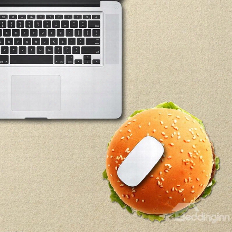 3d Hamburger Pattern Removable Mouse Pad Desk Stickers