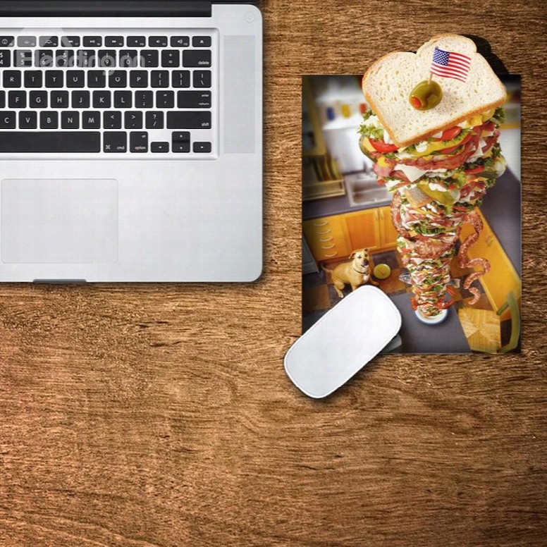 3d Huge Sandwich Dog Pattern Removable Mouse Pad Desk Stickers