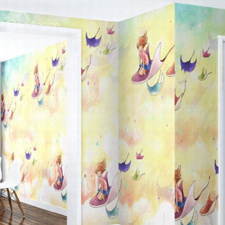 3d Kites Printed Pvc Sturdy Waterproof Eco-ffriendly Self-adhesive Wall Mural