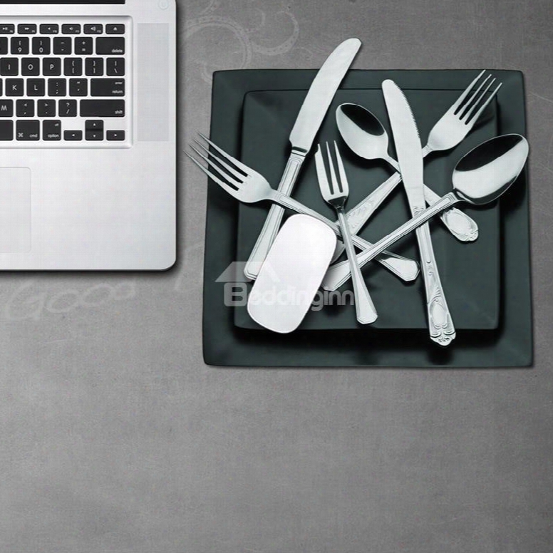 3d Knife Fork Spoon Pattern Removable Mouse Pad Desk Stickers