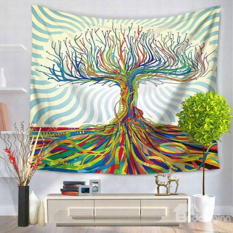 3d Oil Painting Colorful Tree And Branches Prints Hanging Wall Tapestry