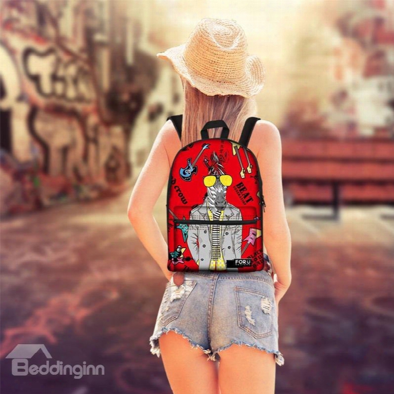 3d Pattern Rock Pop Horse School Outdoor For Man&woman Backpack