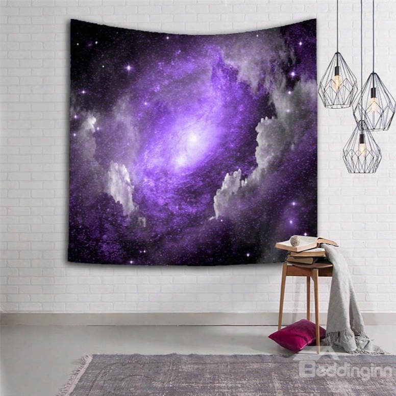 3d Purple Galaxy Space And Stars Hanging Wall Tapestries