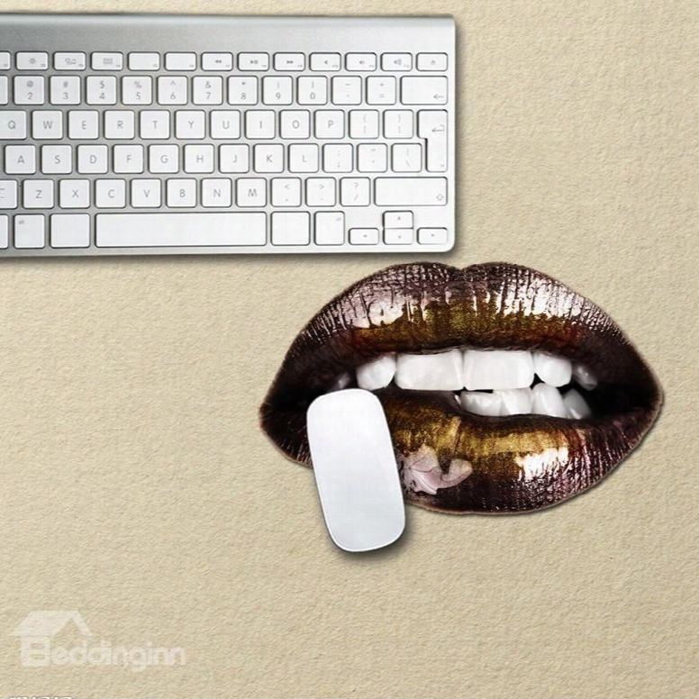 3d Red Lips Halloween Pattern Removable Mouse Pad Desk Stickers