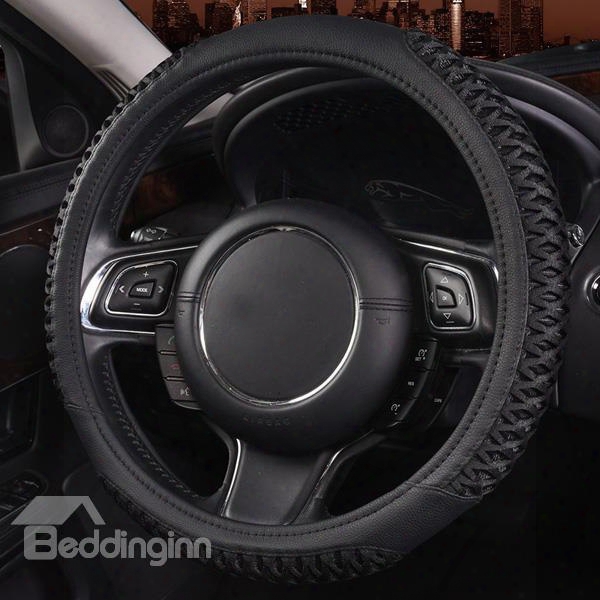 Attractive Solid With Deep Friction Leatherette Car Steering Wheel Cover