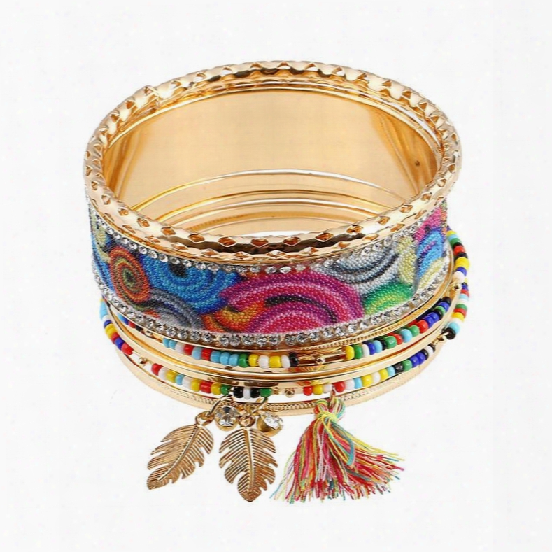 Bohemian Colorful Stretch Mould Multilayer Bracelets For Women