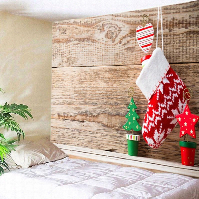 Christmas Stocking And Trese Pattern Decorative Hanging Wall Tapestry