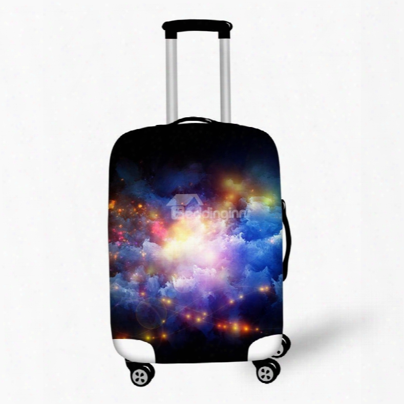 Colorful Cloudy Sky Galaxy Waterproof Washable Spandex For 18-30 Inch 3d Luggage Cover