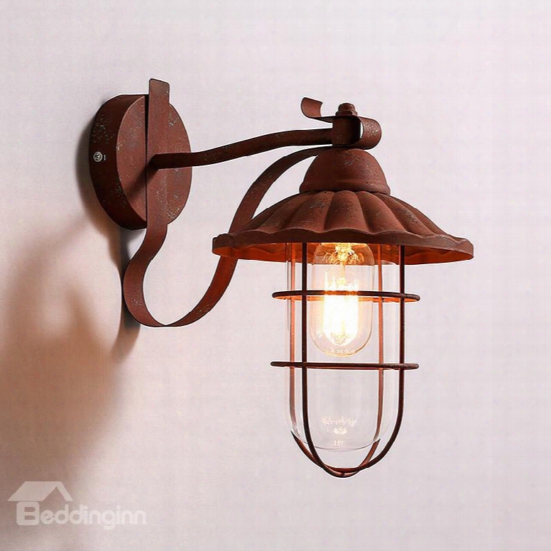 Coppery Basis With Latticed Shield Hardware Classic Decorative Wall Light