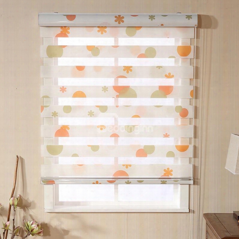 Country Style Colored Circles Printed Custom Sheer Shades