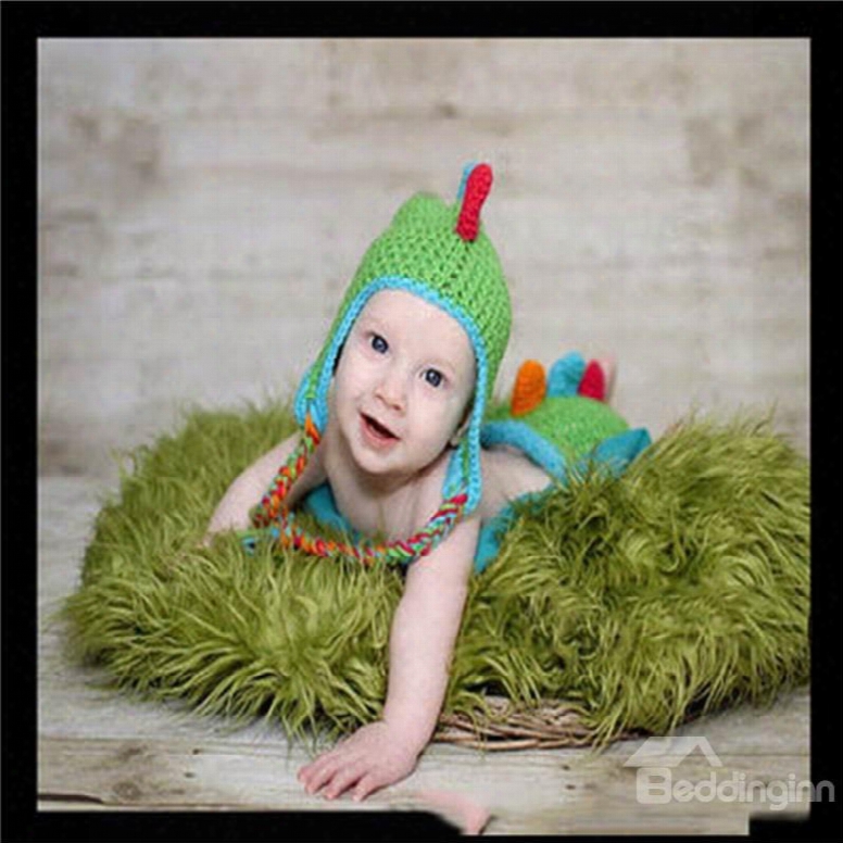 Dinosaur Shaped Yarn Simple Style Multi-color Baby Hat