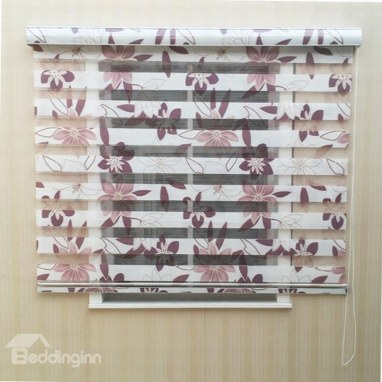 Elegant Floal Printed Custom Sheer Shades