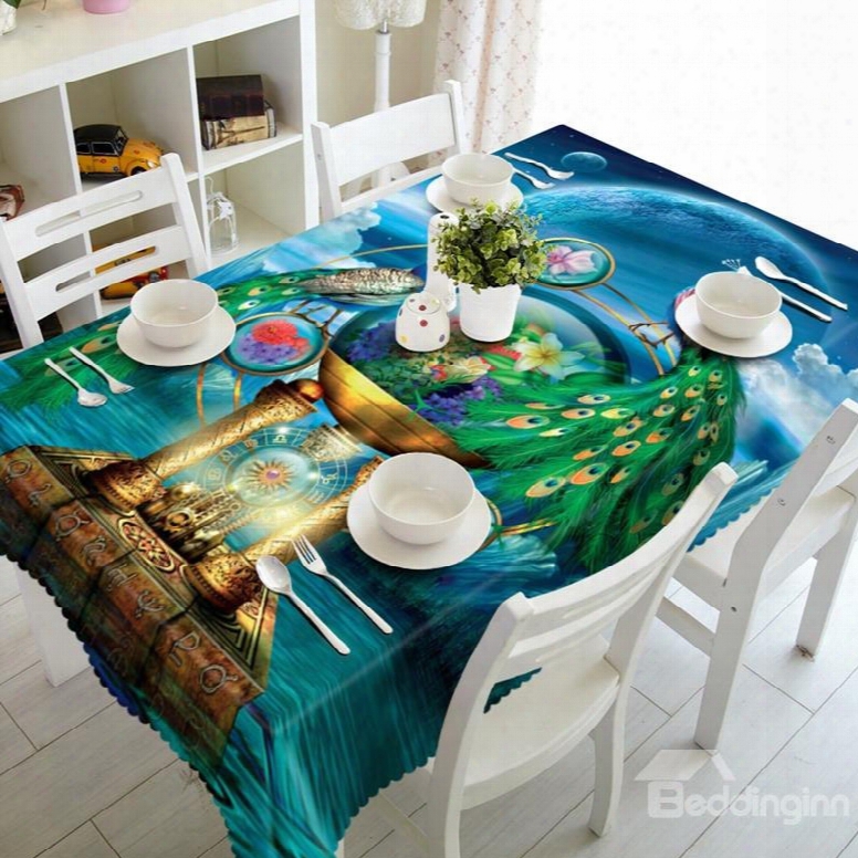 Excellent Creative Peacocks Prints Dining Room Decoration 3d Tablecloth