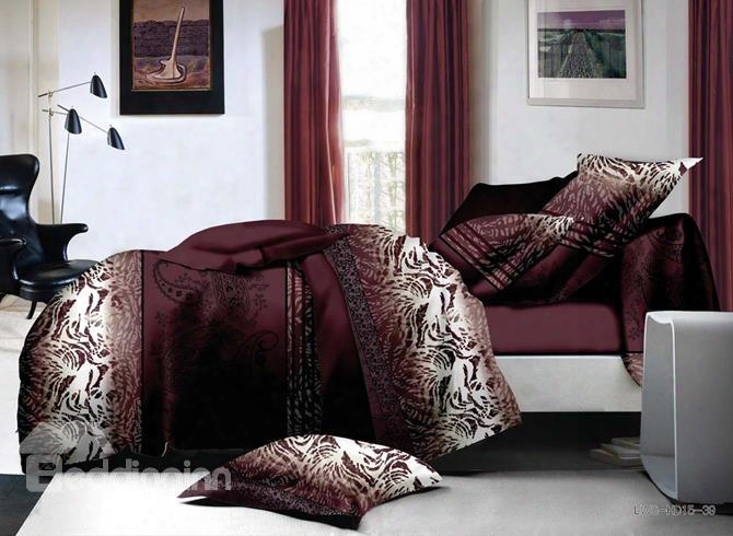 Majestic Retro Style 4-piece Polyester Duvet Cover Sets