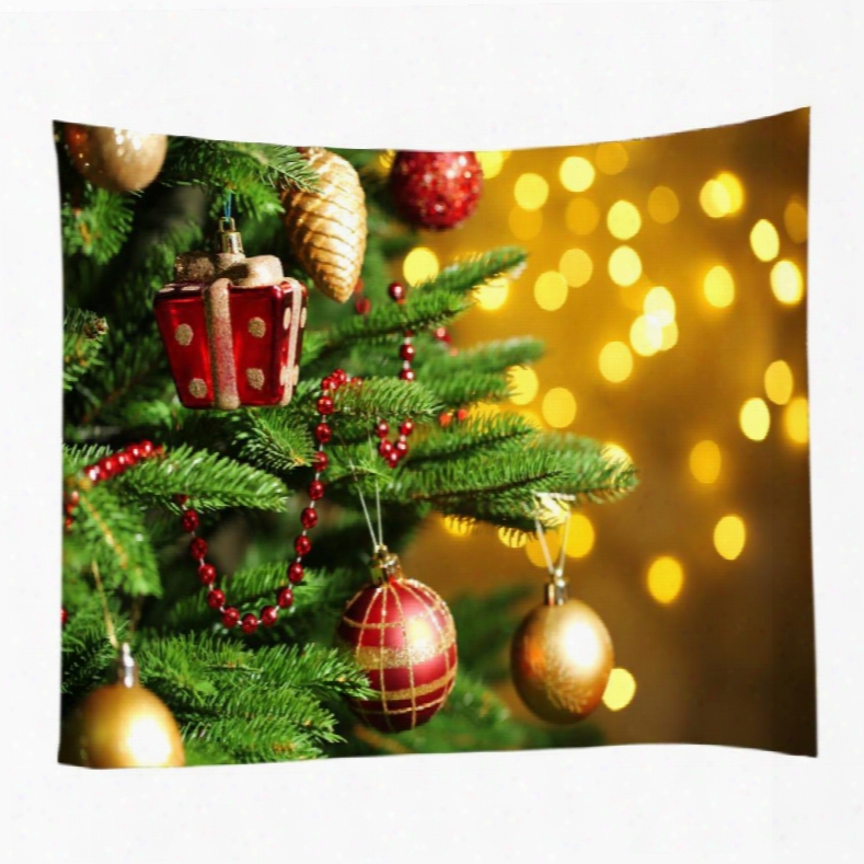 Merry Christmas Decoration Trees With Gifts Pattern Hanging Wall Tapestry