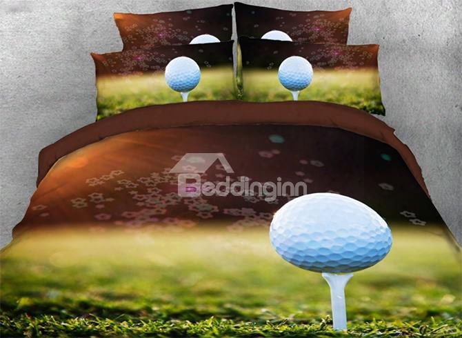 Onlwe 3d Golf Ball On Tee With Sunshine 4-piece Bedding Sets/duvet Covers