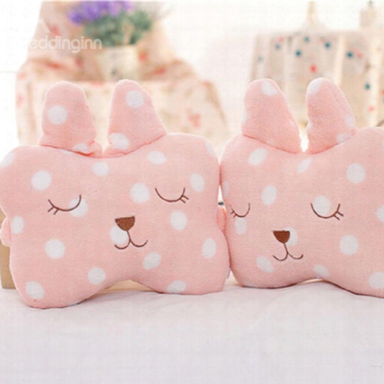 Popular 1-pair Lovely Shy Pink Rabbit Designs Oft Velvet Creative Car  Headrest Pillow