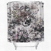3D Skull and Flowers Printed Polyester Gray Bathroom Shower Curtain