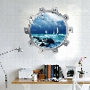 Blue Beautiful Sea Scenery Pattern Design Living Room or Bathroom Decoration 3D Wall Stickers