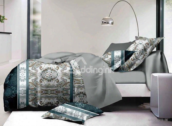 Retro Style Luxurious 4-piece Polyester Duvet Cover Sets