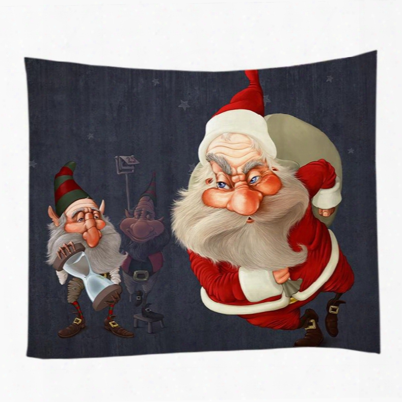 Santa Claus Figures Merry Christmas Decorative Hanging Wall Tapestry