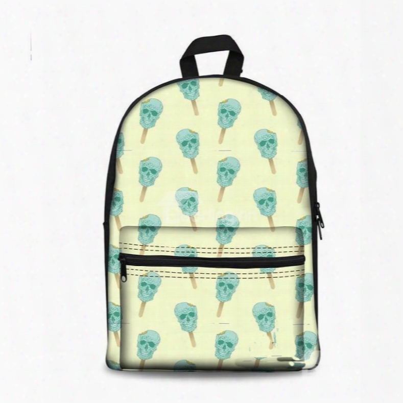 Skeleton Ice Cream Pattern Outdoor Waterproof 3d Printed Backpack