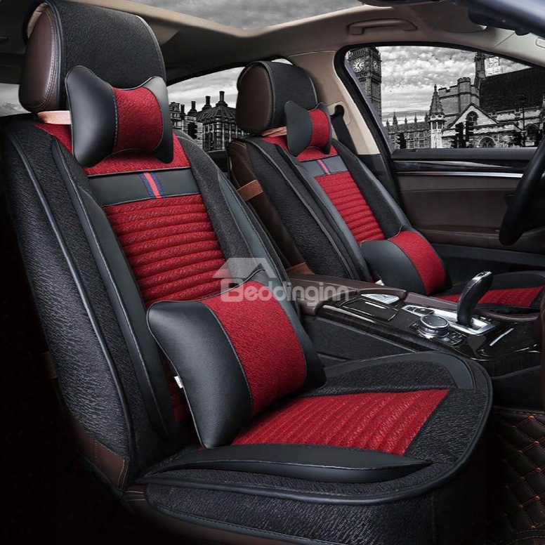 Sports Style Contrast Color Snappy Universal Car Seat Covers